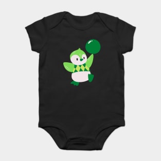 Lime green pastel penguin Baby Bodysuit